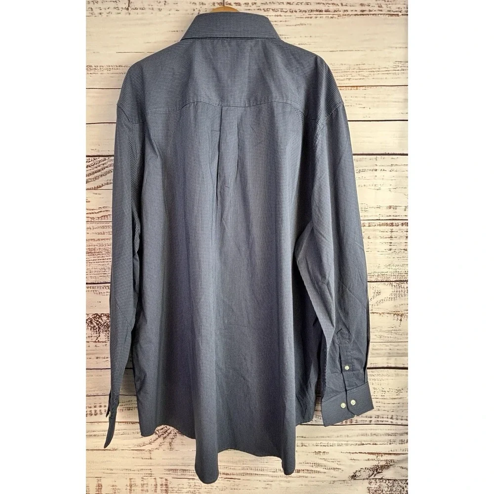 Architect Button-Down Shirt Blue Micro Check Big and Tall 3XLT NWT‎